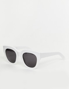 Белые солнцезащитные очки \кошачий глаз\" Monokel Eyewear Cleo-Белый