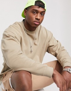 Бежевый oversize-свитшот ASOS DESIGN