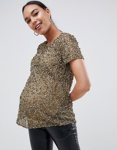 Футболка с пайетками ASOS DESIGN Maternity-Зеленый