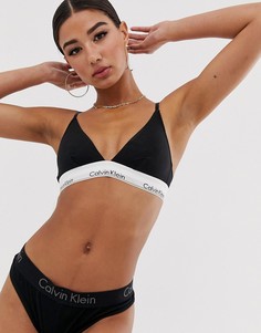 Бюстгальтер с треугольными чашечками и добавлением хлопка Calvin Klein Modern-Черный