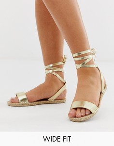 Сандалии-эспадрильи для широкой стопы ASOS DESIGN Jenica-Золотой