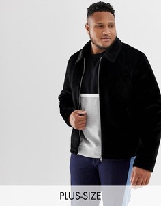 Черная куртка из искусственного меха на молнии ASOS DESIGN Plus-Черный