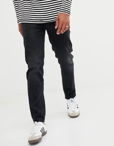 Черные суженные книзу джинсы с потертостями ASOS DESIGN-Черный