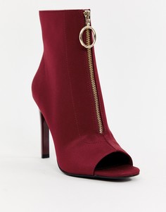 Ботинки с вырезом на носке ASOS DESIGN Evelyn-Красный