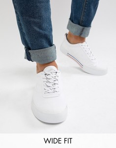 Белые кеды на шнуровке для широкой стопы ASOS DESIGN-Белый