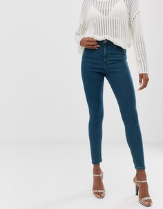 Джинсы скинни с завышенной талией ASOS DESIGN Ridley-Синий