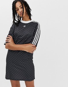 Платье в горошек adidas Originals-Черный