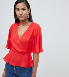 Топ с запахом и D-образным кольцом Miss Selfridge-Красный
