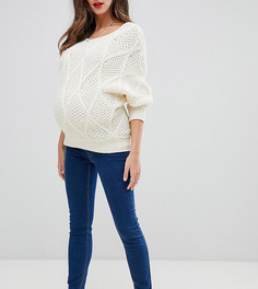 Синие джинсы скинни с посадкой под животом ASOS DESIGN Maternity Ridley-Синий