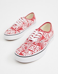 Красные кеды с принтом Vans Authentic VN0A38EMUKL1-Красный