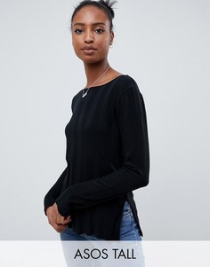 Джемпер в рубчик ASOS DESIGN Tall-Черный