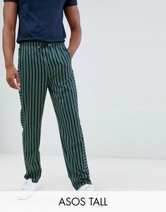 Свободные брюки в полоску ASOS DESIGN Tall-Темно-синий