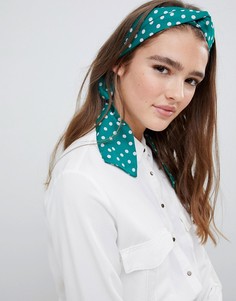 Шарф в зеленый и розовый горошек ASOS DESIGN-Мульти