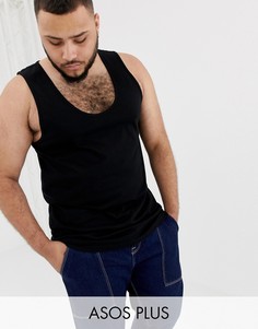 Черная майка из органического хлопка ASOS DESIGN Plus-Черный