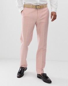 Розовые полушерстяные брюки слим в клетку ASOS DESIGN wedding-Розовый