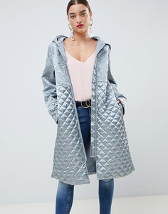 Стеганая дутая куртка ASOS DESIGN-Серый