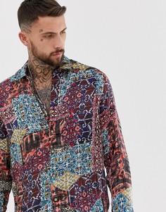 Рубашка классического кроя с принтом пейсли в винтажном стиле ASOS DESIGN-Мульти