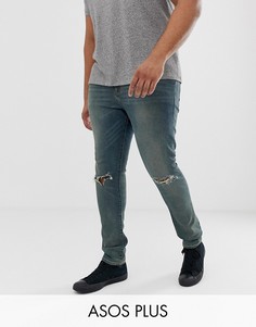 Синие супероблегающие джинсы из денима плотностью 12,5 унции ASOS DESIGN Plus-Синий