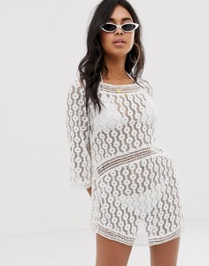 Кружевное платье ASOS DESIGN-Белый