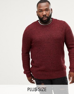 Красный джемпер с круглым вырезом River Island Big & Tall