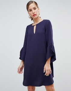 Темно-синее свободное платье с рукавами клеш River Island-Темно-синий