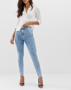 Мраморные джинсы скинни в стиле 80-х с завышенной талией ASOS DESIGN Ridley-Синий