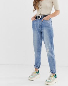 Свободные джинсы с потертостями Vero Moda-Синий