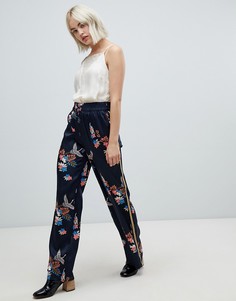 Широкие брюки с цветочным принтом Pepe Jeans Beea-Темно-синий