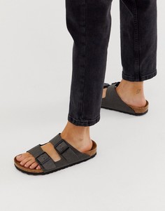 Сандалии из искусственной кожи антрацитового цвета Birkenstock Arizona-Серый