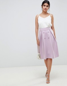 Двубортная юбка миди для выпускного ASOS DESIGN-Фиолетовый