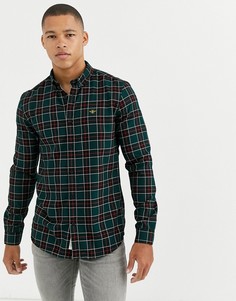 Зеленая рубашка классического кроя в клетку River Island-Зеленый