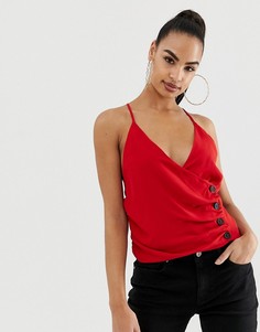Топ с пуговицами ASOS DESIGN-Красный