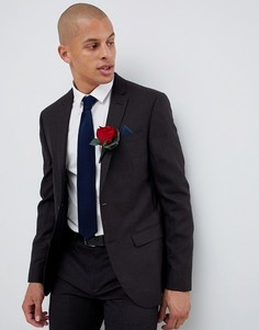 Темно-фиолетовый свадебный приталенный пиджак River Island