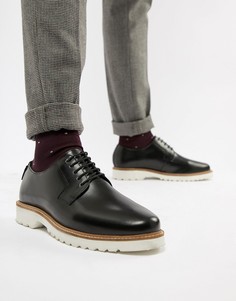 Черные блестящие туфли на толстой подошве со шнуровкой Ben Sherman-Черный