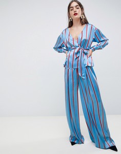 Широкие брюки с цветными полосками ASOS DESIGN-Мульти