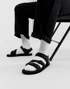 Черные сандалии с ремешками ASOS DESIGN-Черный