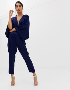 Комбинезон-кимоно с глубоким вырезом ASOS DESIGN-Мульти