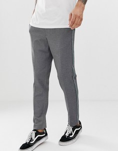 Серые суженные книзу брюки с полосками по бокам Burton Menswear-Серый