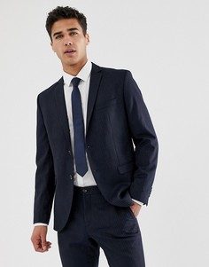 Темно-синий приталенный пиджак в полоску Jack & Jones Premium