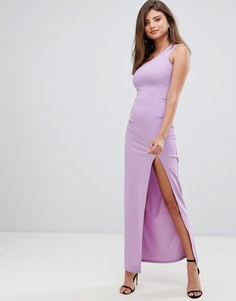 Асимметричное платье макси с разрезом сбоку AX Paris-Фиолетовый