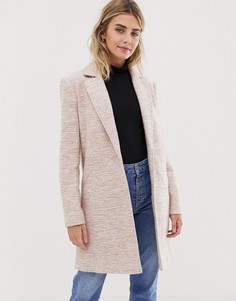 Фактурное приталенное пальто ASOS DESIGN-Розовый