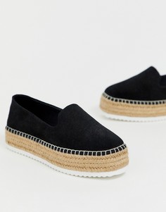 Замшевые эспадрильи на платформе ASOS DESIGN Jenna-Черный