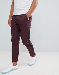 Бордовые брюки скинни с полосками River Island-Красный