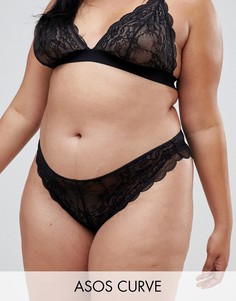 Бразильские трусы ASOS DESIGN Curve Ella-Черный