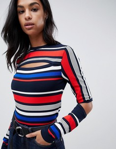 Свитшот в полоску с вырезами Tommy Hilfiger X Gigi Hadid-Мульти