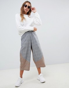 Широкие брюки в смешанную клетку ASOS DESIGN-Мульти