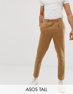 Строгие фактурные брюки для высоких ASOS DESIGN-Бежевый