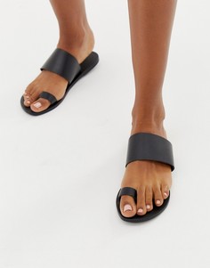 Кожаные сандалии ASOS DESIGN Faro-Черный