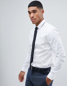 Белая строгая облегающая рубашка River Island-Белый