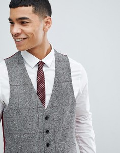 Приталенный жилет в клетку Moss London-Мульти